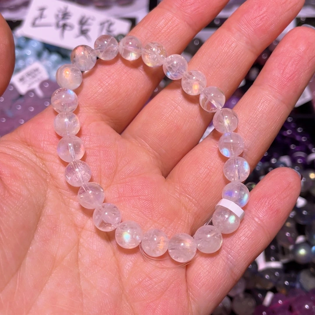 月光石手链未镶嵌草**心8mm马岛月光