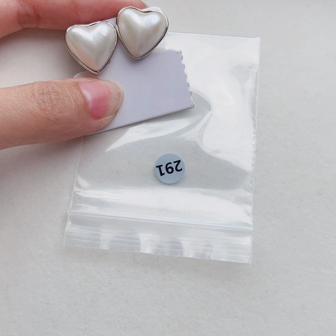 耳饰银S925镶嵌拼合珍珠（马贝珠）