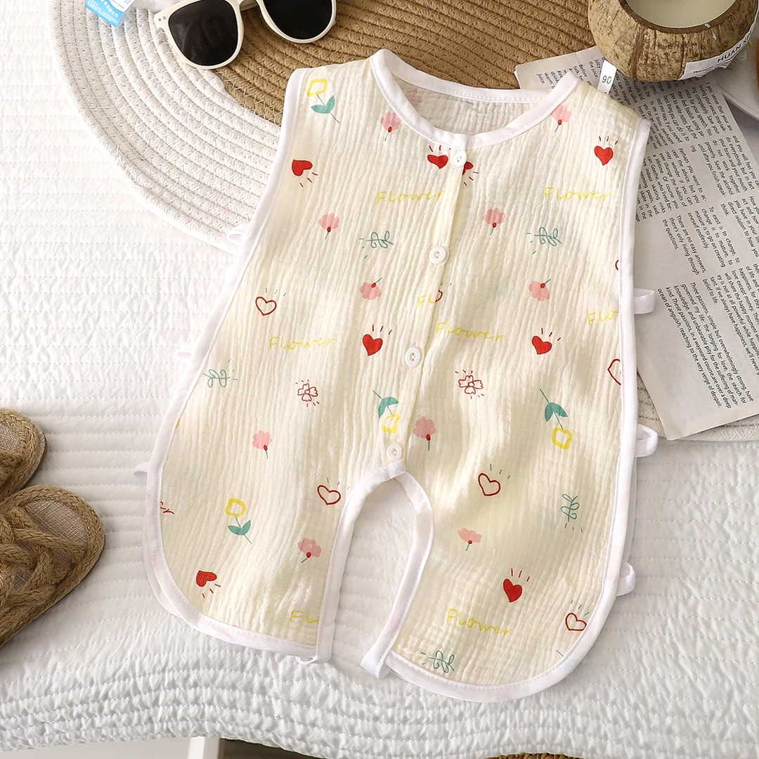 A类夏季哈衣爬服纯棉纱宝宝连体衣男女童琵琶衣薄款开档婴儿哈衣