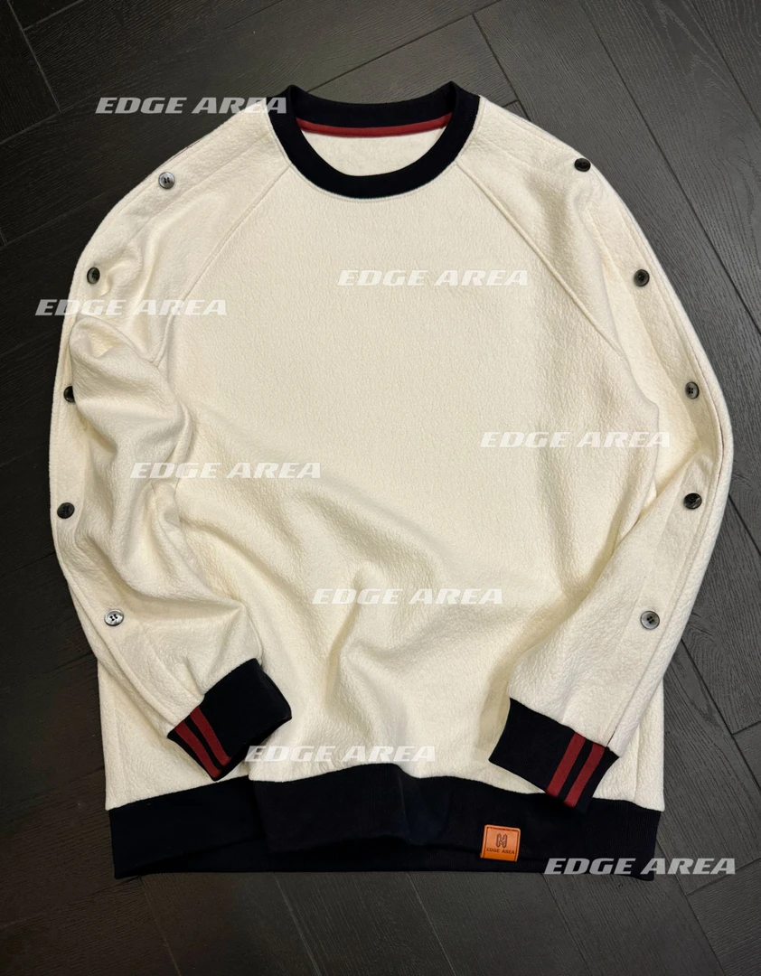 【EDGE AREA】品牌正品面料羊毛‘桑蚕丝’卫衣拼接撞色高奢男 999-10