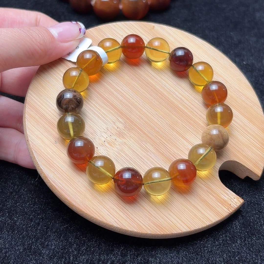 琥珀未镶嵌珠宝奇石11+mm彩虹糖果多宝