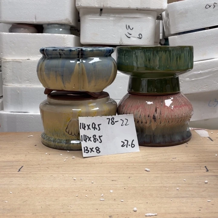 紫砂花盆多肉陶土花盆微瑕22