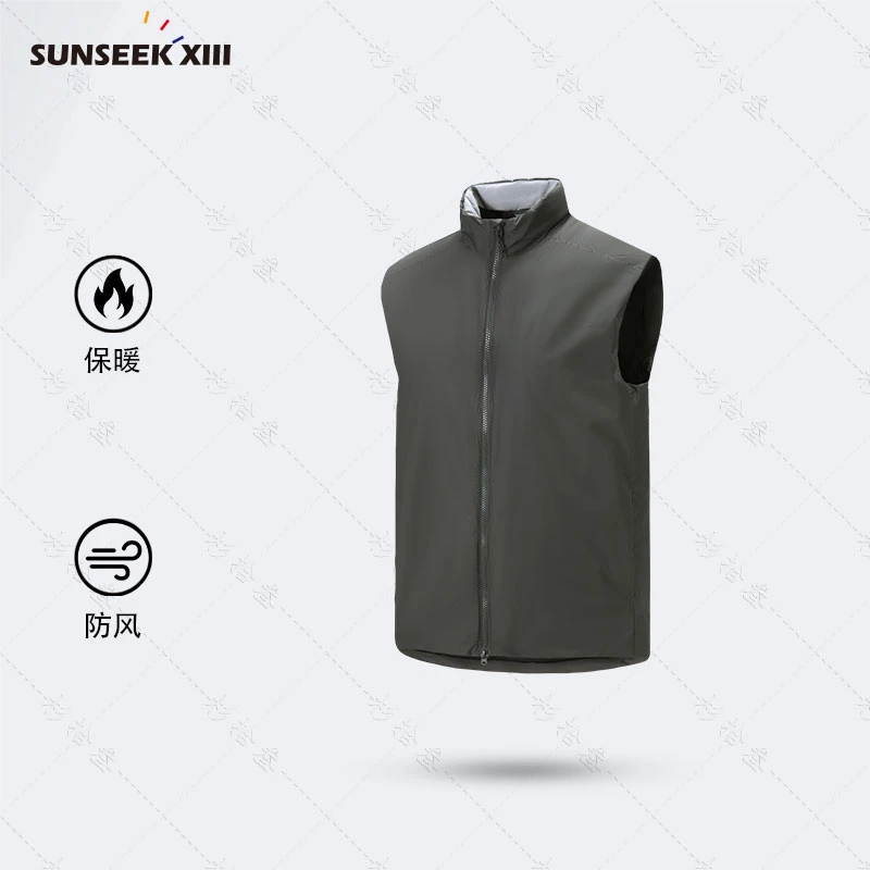 拒水抗湿】立领冬季男保暖秋冬防水棉马甲常规款标准拉链25126