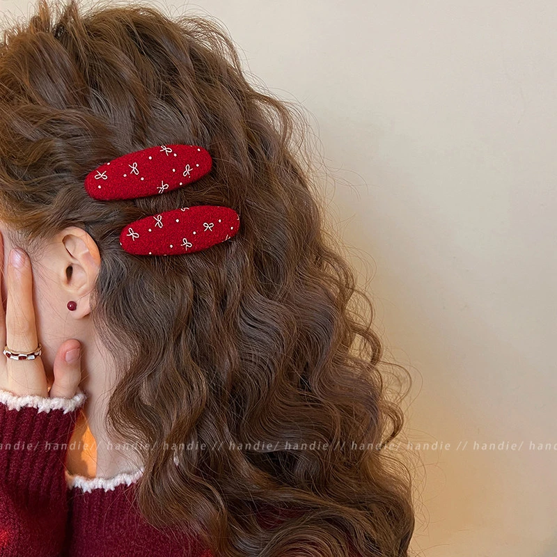 气质椭圆蝴蝶结侧边夹发夹女发卡2025新款高端前额碎发刘海夹发饰