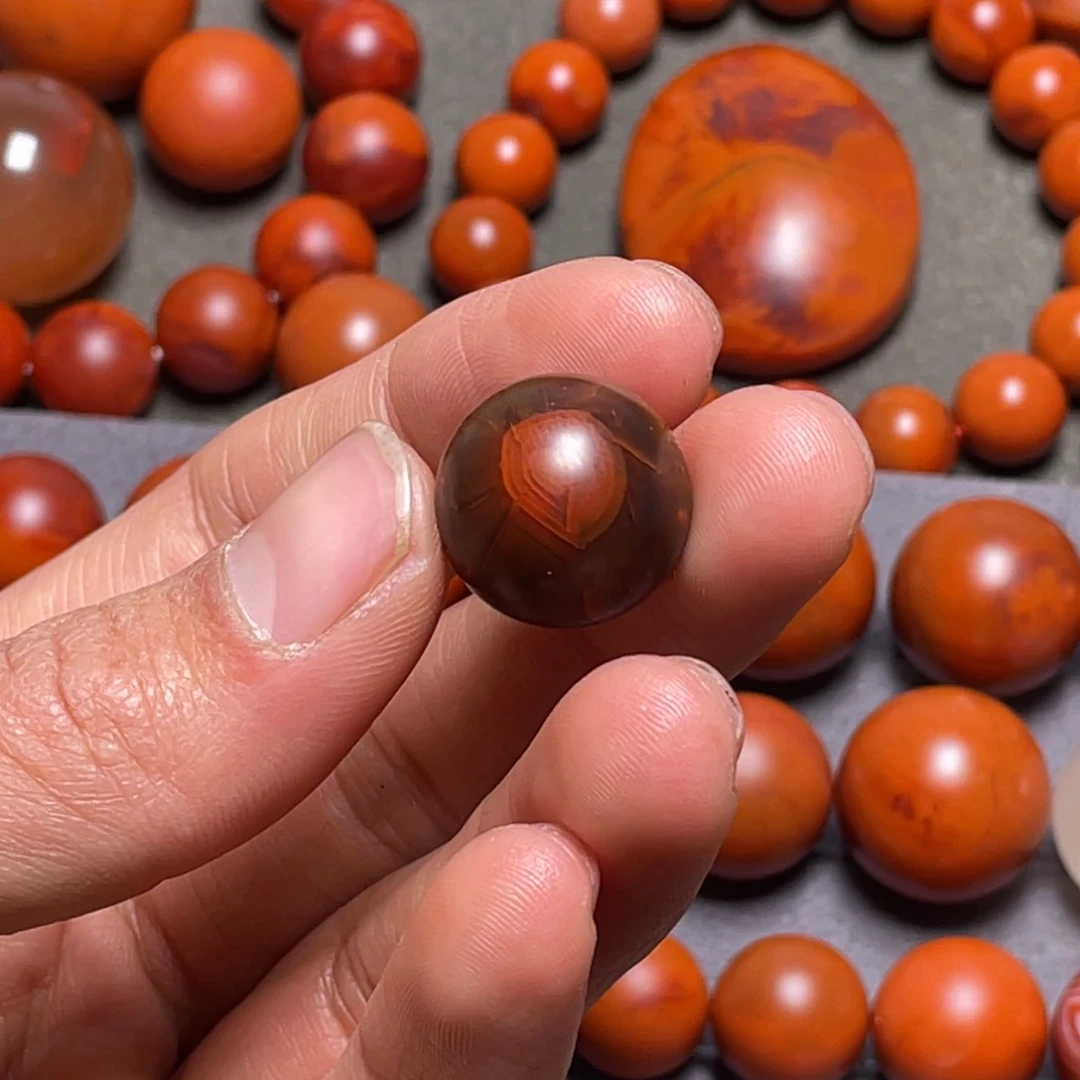 南红玛瑙南红珠子16.7毫米未镶嵌足*