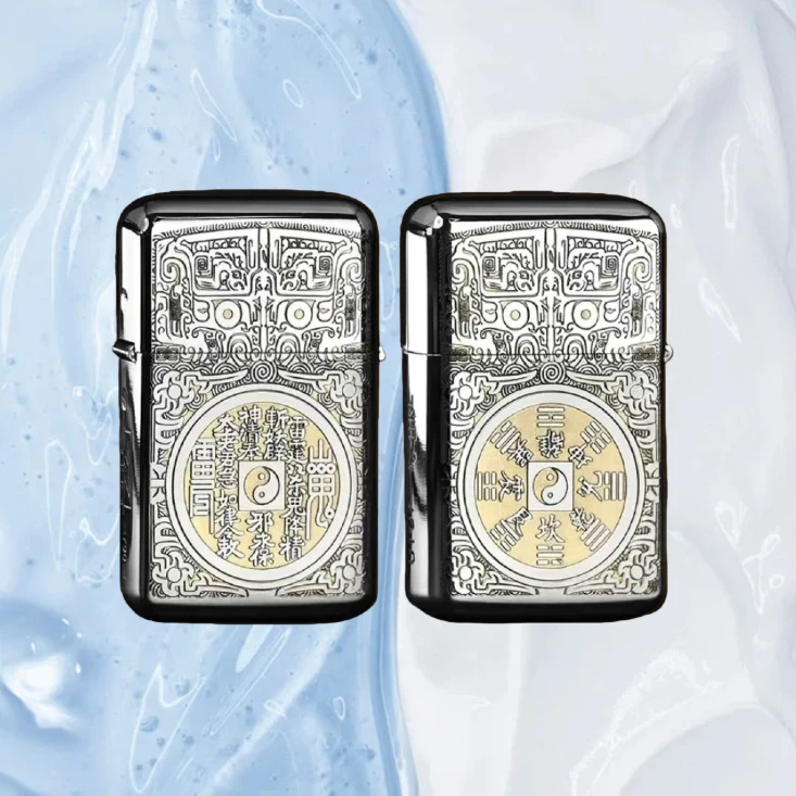 ZORRO佐罗白镍山鬼花钱防风打火机男士送男友达人b18999无油