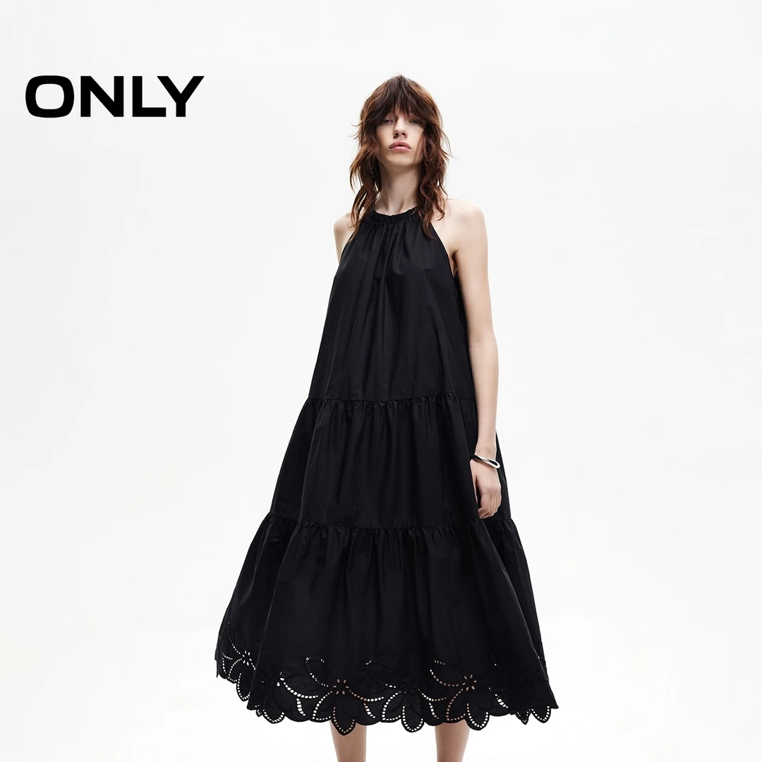 ONLY夏季拼接显瘦无袖长裙连衣裙女酷飒风女装高级感|125107088