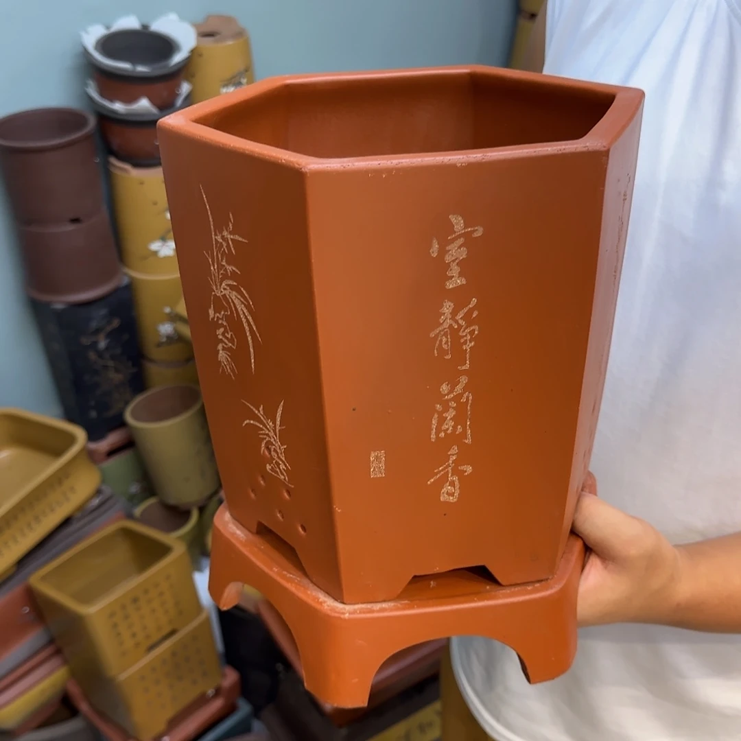 紫砂花盆口径20.23口径