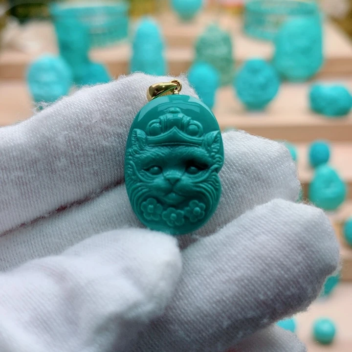 绿松石18K金镶嵌配饰