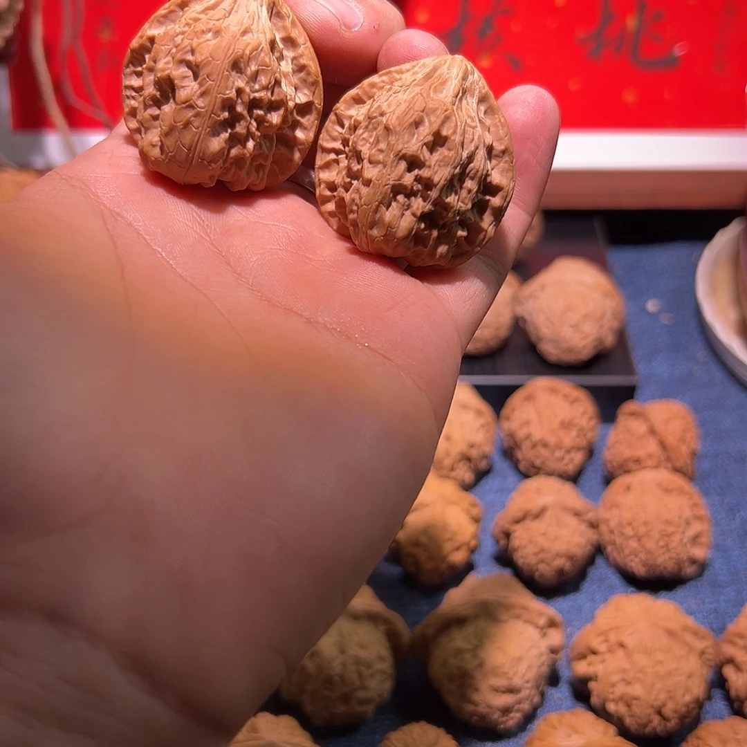 文玩核桃吊坠37➕精修赤焰马蹄一对