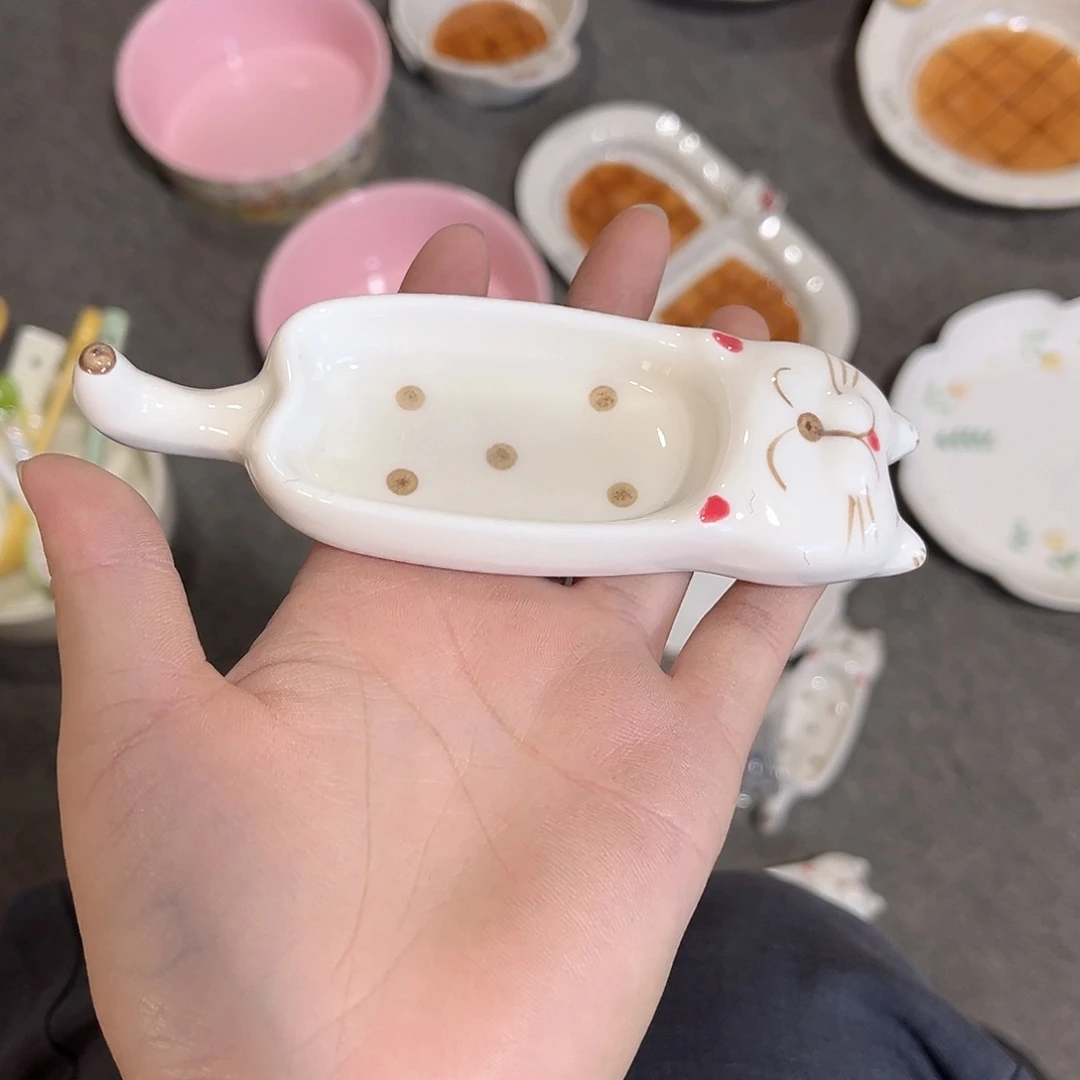 小猫蘸料碗陶瓷餐具系列