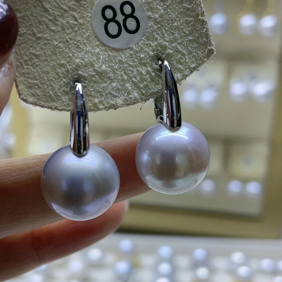 淡水珍珠耳饰银S925镶嵌