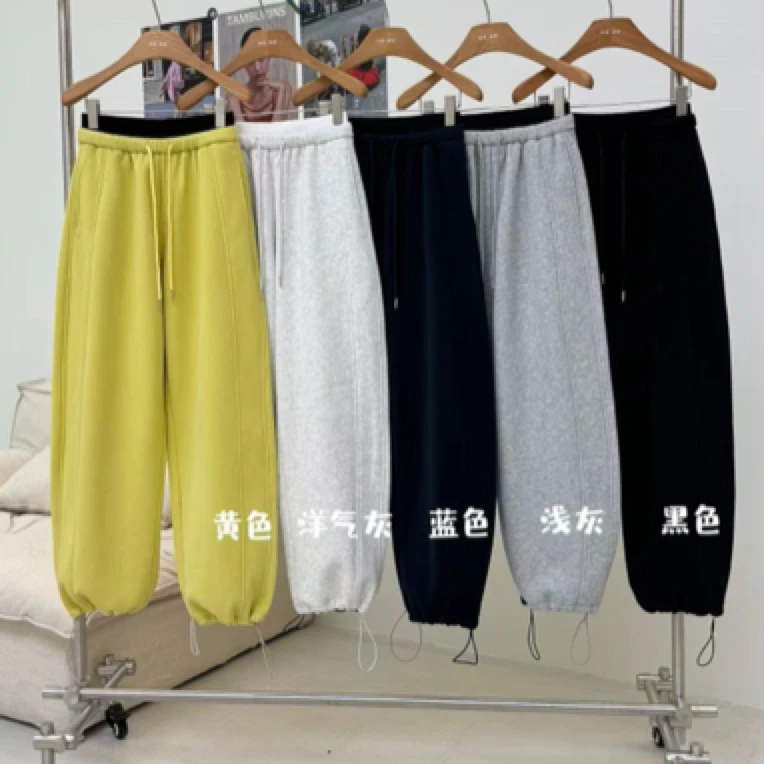 阿喜超厚奥利绒两穿卫裤