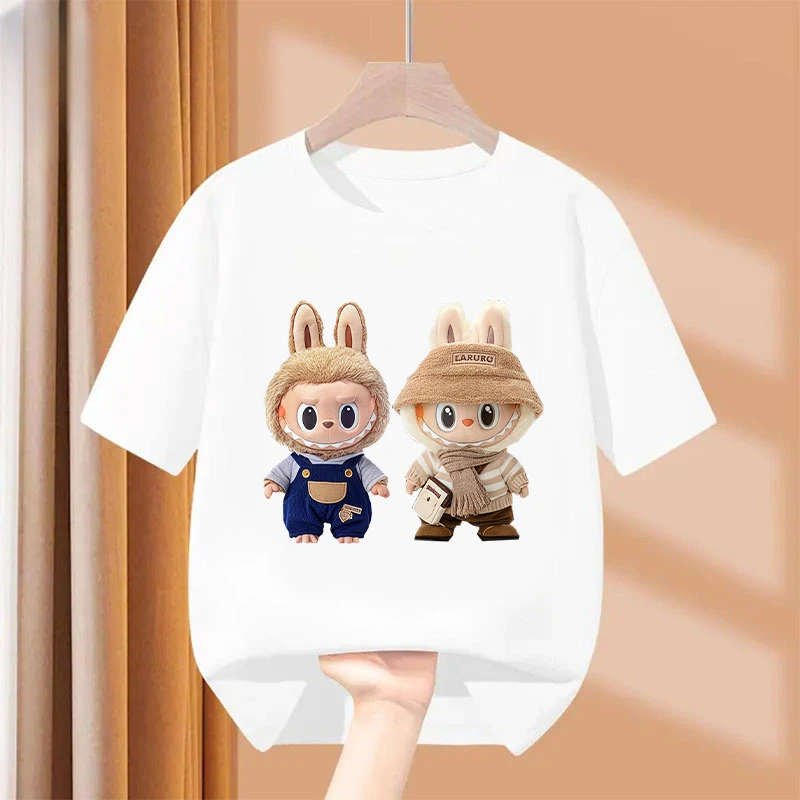 童装儿童T恤纯棉女童上衣夏季新款卡通中小大童拉布布可爱短袖T恤