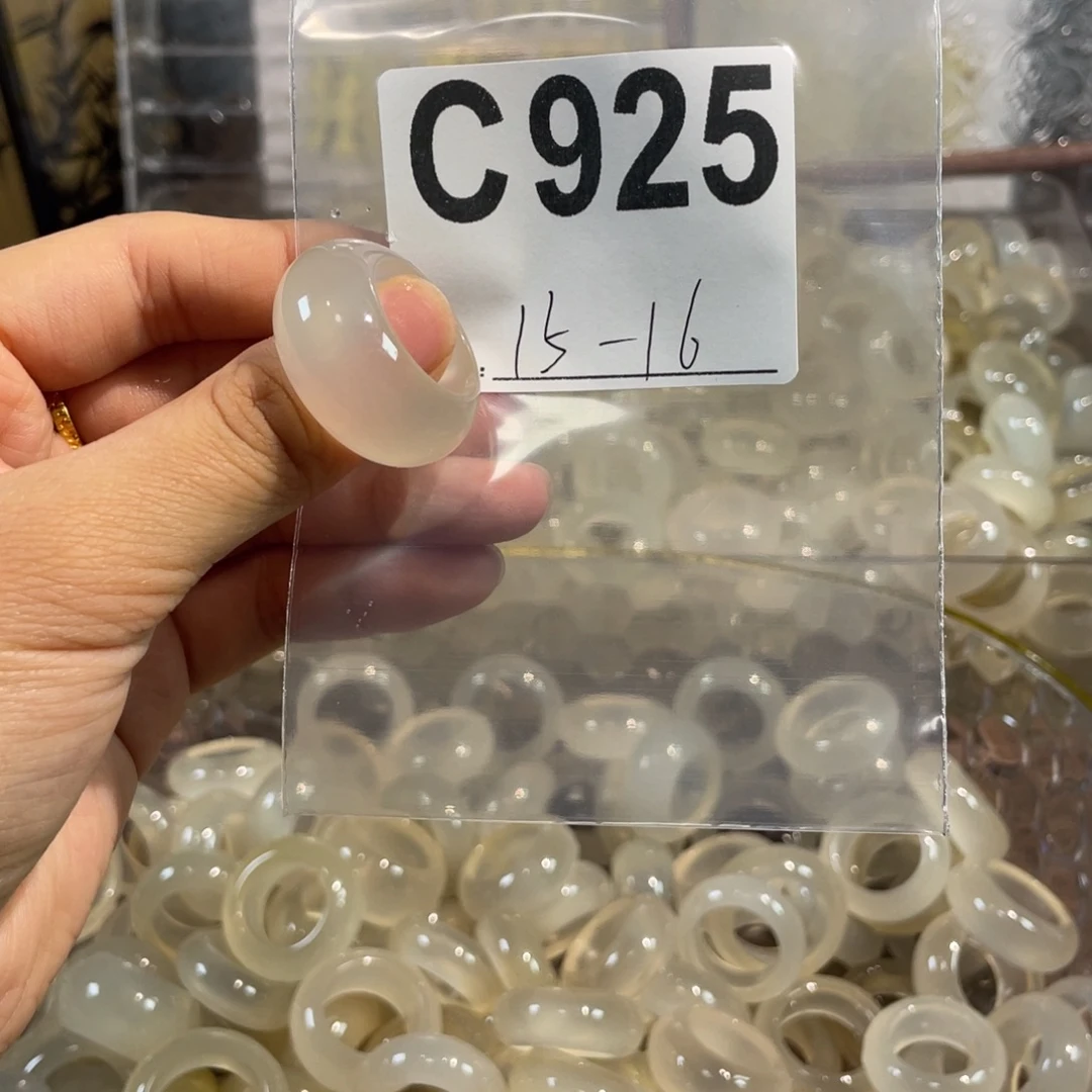 玛瑙/玉髓未镶嵌戒指925