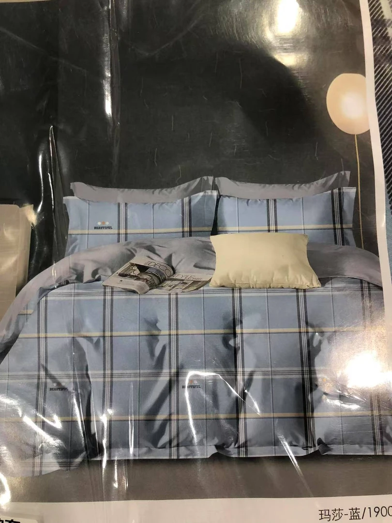 棉被罩床单双人被床品蓝色180*220简约单被