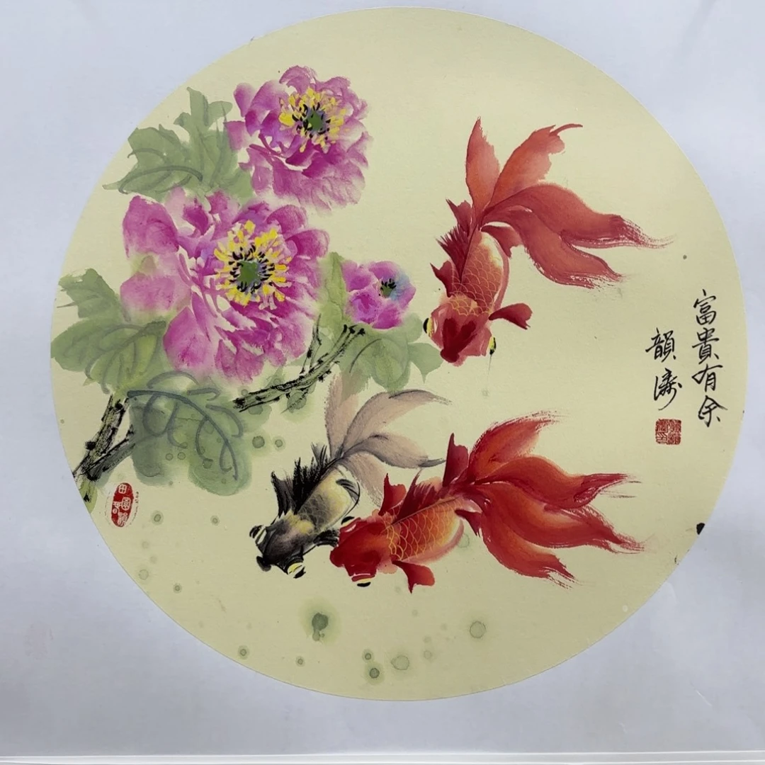 国画传****量韵涛小品花鸟童