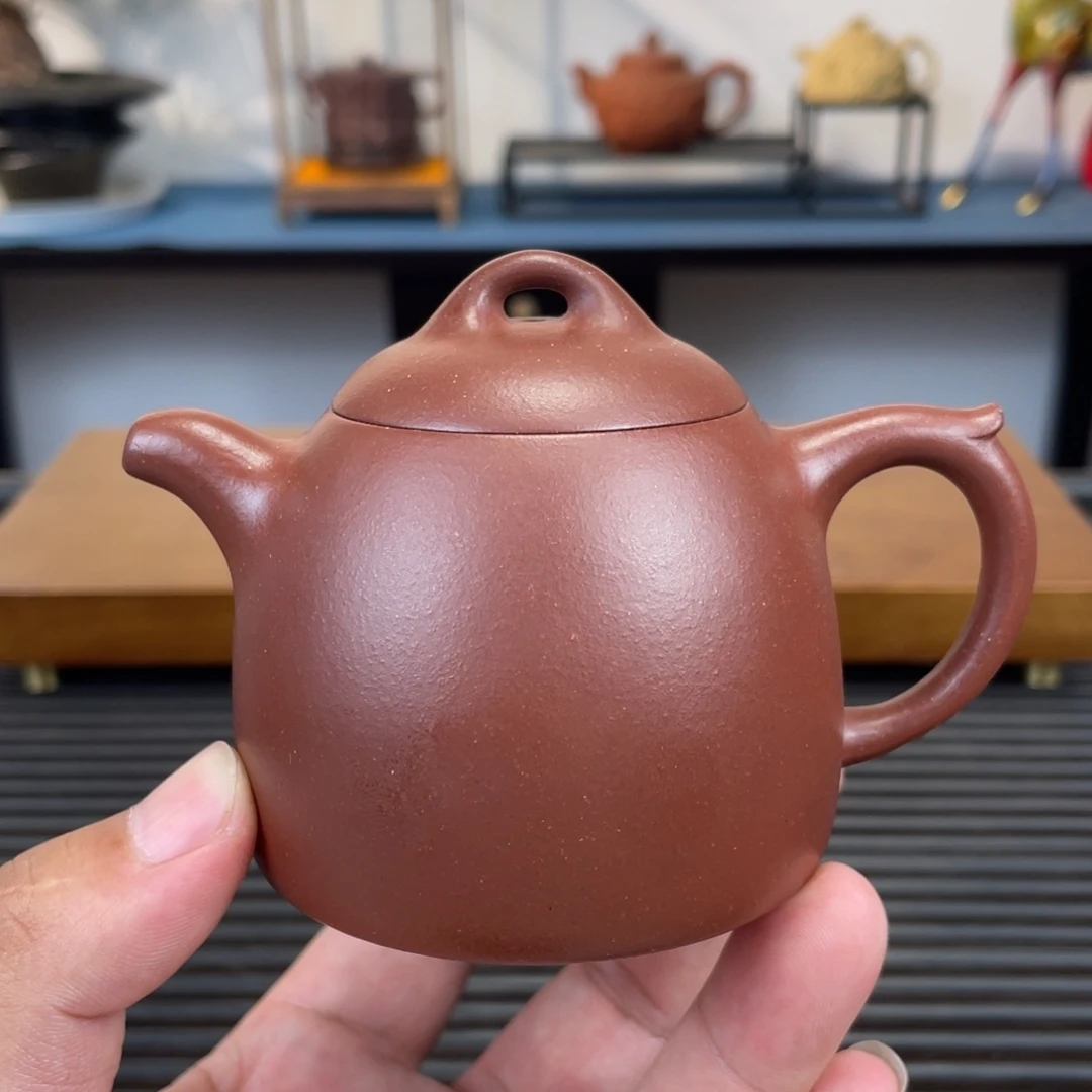 紫砂茶壶中槽青秦权160cc