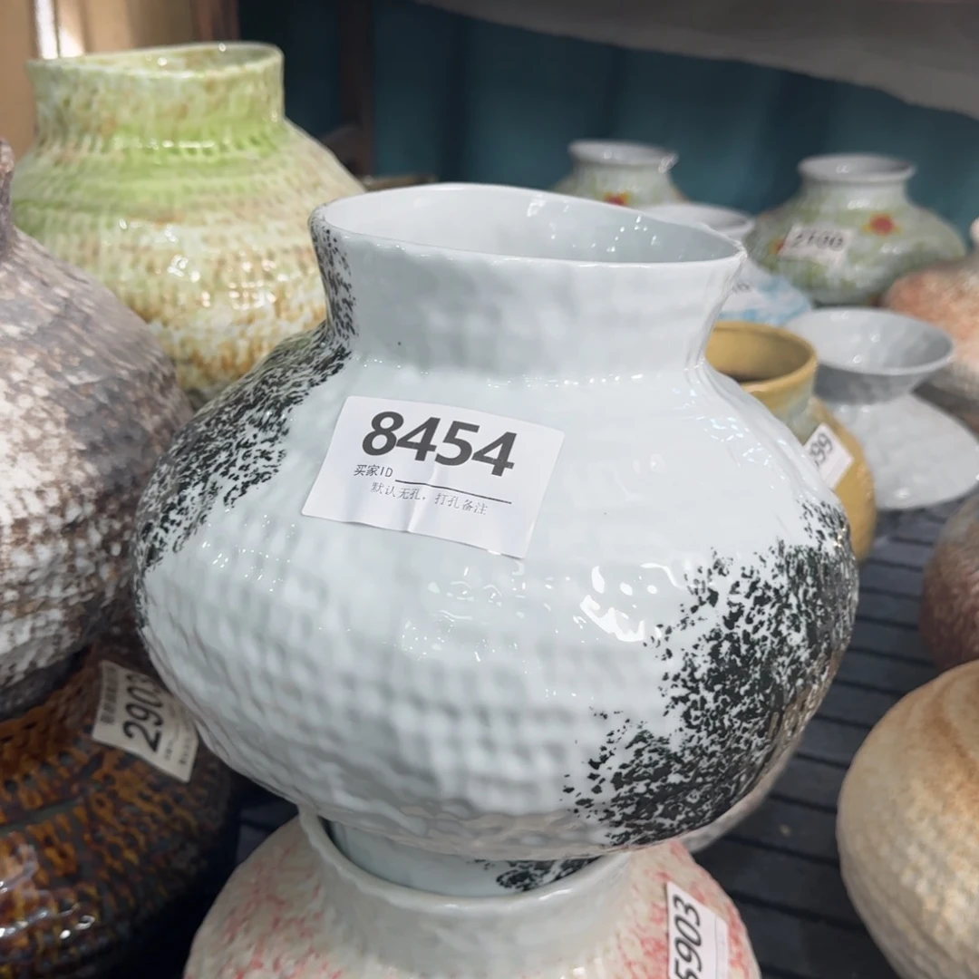 榕***陶摆件景德镇高温花瓶编码8454高30口14默认无孔