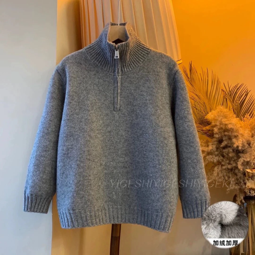 男女童加绒针织纯色毛衣2025秋冬新款中大童韩版长袖半高领一体绒