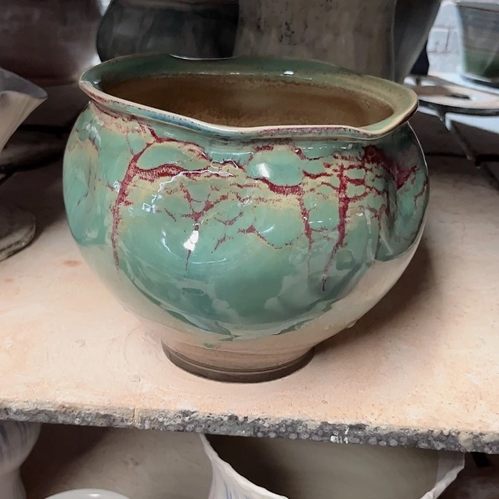 瓶美****花口17高18 景德镇陶瓷满29包邮