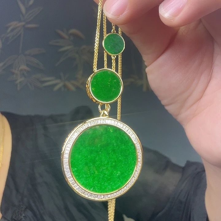 翡翠银S925镶嵌吊坠(赠链)特价