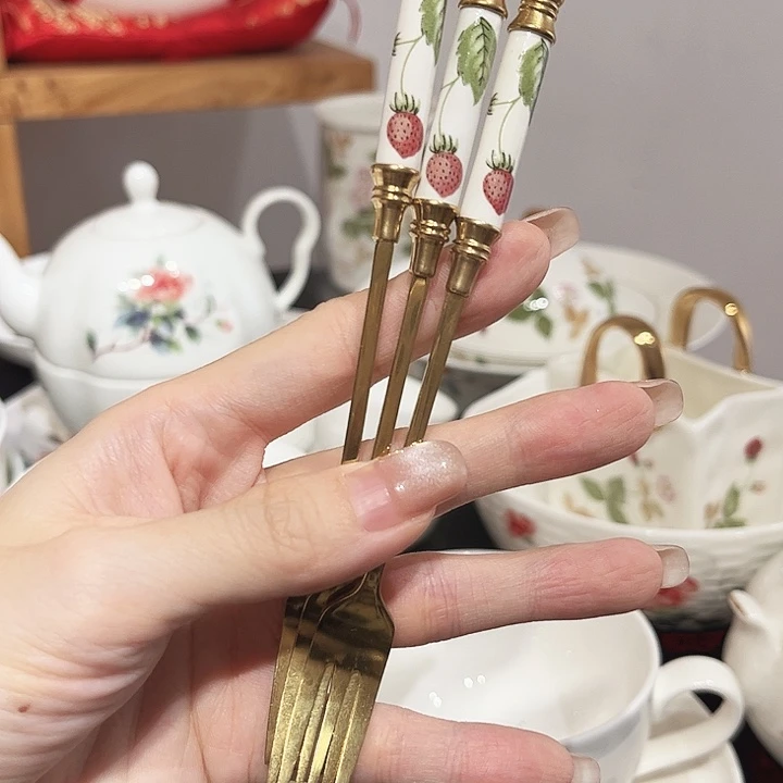瓷片叉子叉子叉子3个