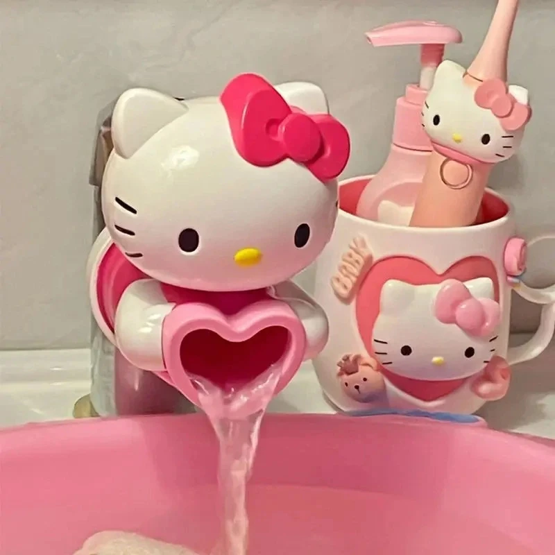 塑料洗脸盆化妆室防溅水延伸器HelloKitty儿童可爱宝宝水龙头矽胶