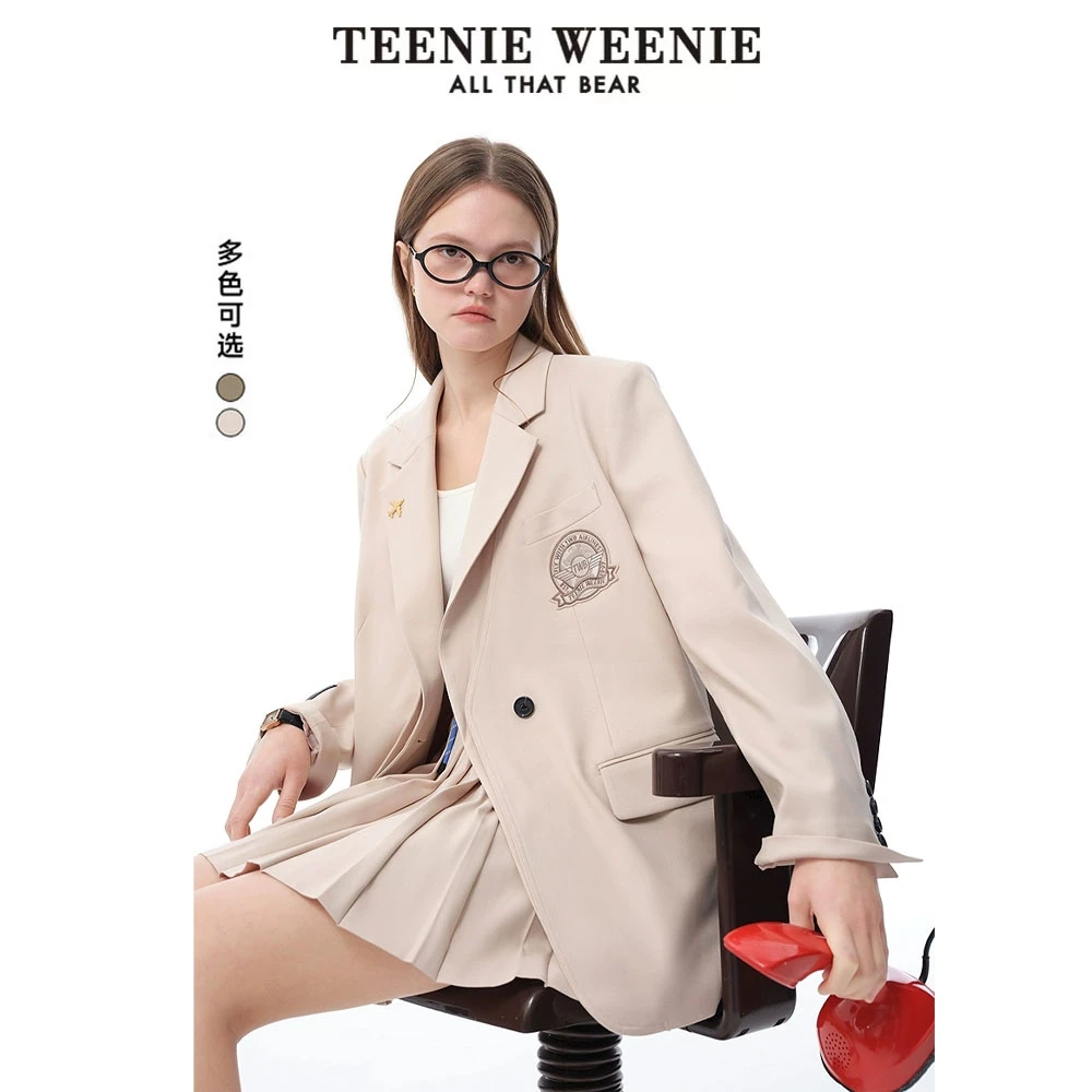 TeenieWeenie小熊25春季新款欧若风可拆卸领西装外套TTJK256306I