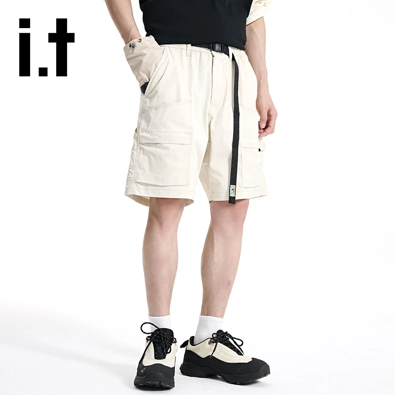 it izzue山系户外机能工装短裤男夏季速干透气五分裤宽松卡扣中裤
