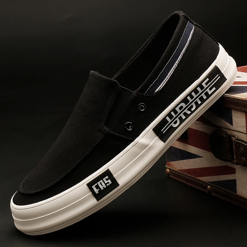 25815 男鞋韩版百搭布鞋一脚蹬懒人休闲鞋秋季男士帆布鞋透气潮鞋