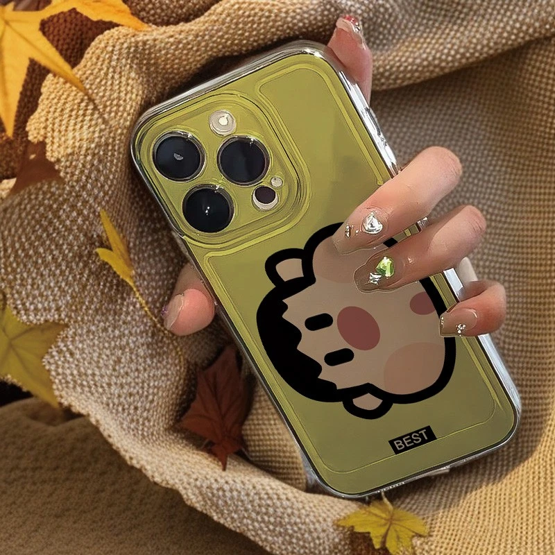 可爱胖虎头像适用iphone16/15promax手机壳苹果13/12透明14卡通11