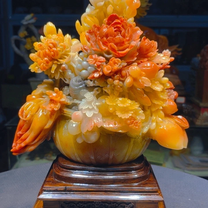 关***回寿山石寿山石雕刻艺术品