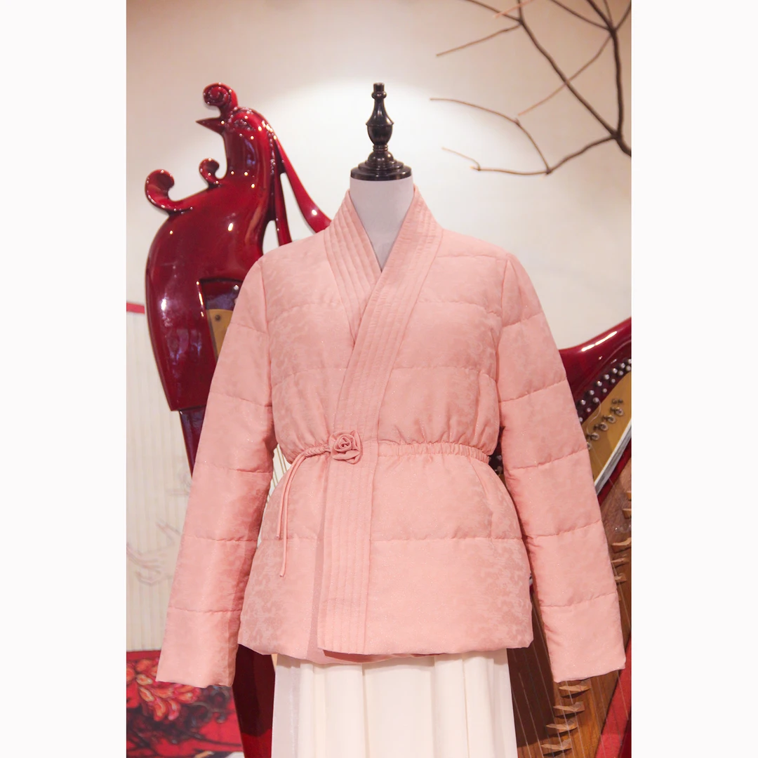 【闲云梦】冬季新中式交领纯色时尚百搭显瘦短款羽绒服