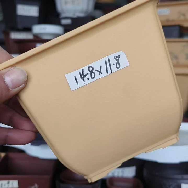 树脂17抽角方盆黄1只15口径2只