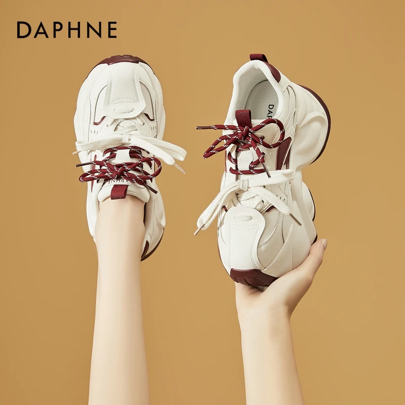 达芙妮厚底增高老爹鞋2025春季新款时尚百搭显脚小女鞋休闲运动鞋