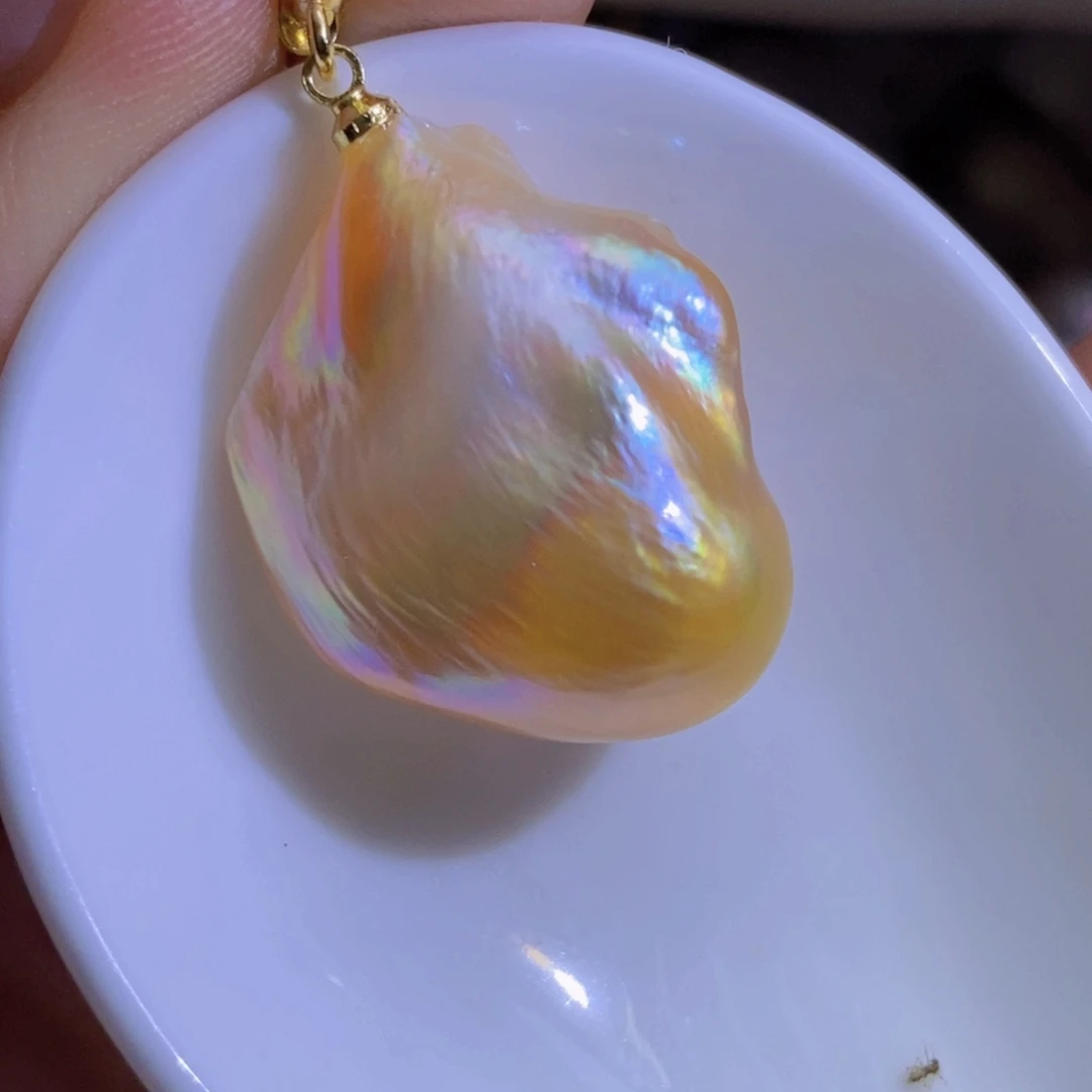 银S925镶嵌淡水珍珠微瑕