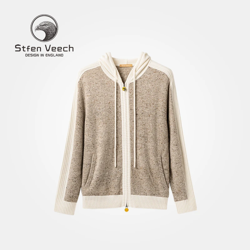 Stfen Veech【羊绒】双面手工静奢连帽修身羊绒外套