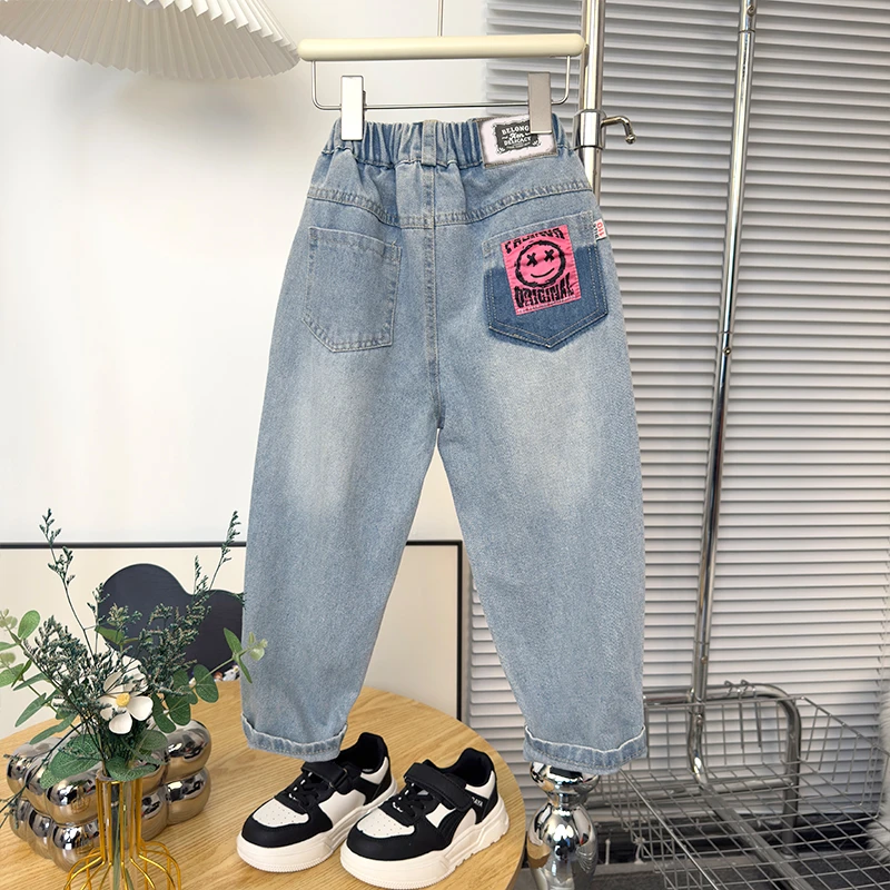 女童洋气宽松春秋款牛仔裤儿童外穿2025新款宝宝休闲秋装裤子韩版