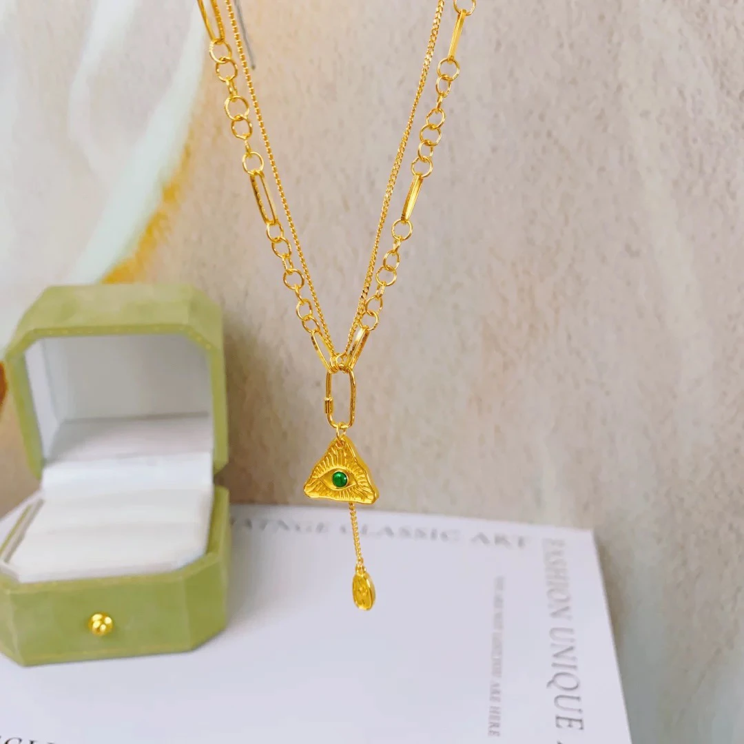 坠链均足银 足银项链   【恶魔之眼项链6007】