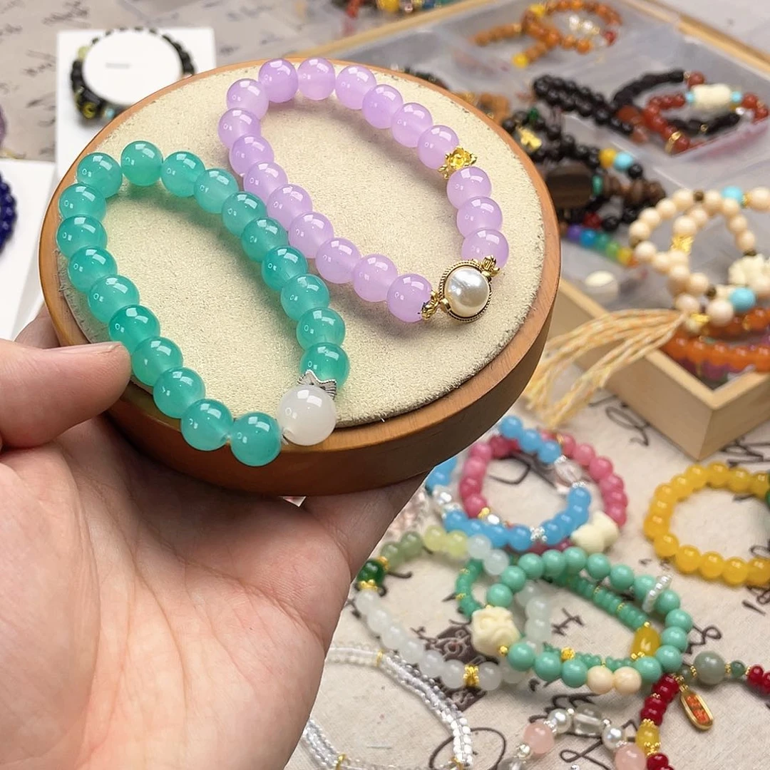 翡翠手饰银S925镀金镶嵌