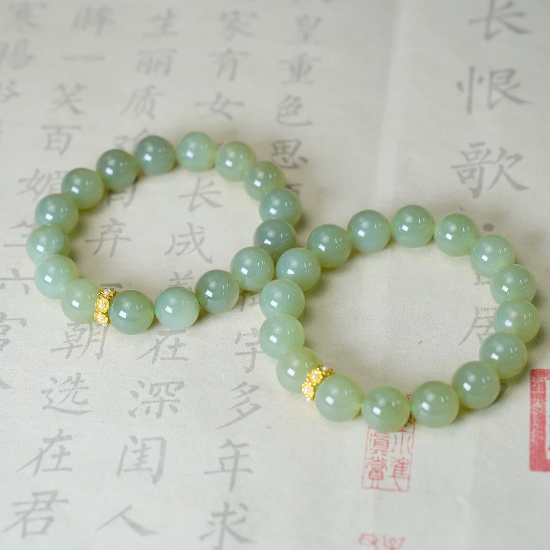 【睿泽赏宝】S925和田玉晴水手串多样性发一 11mm KS0010128