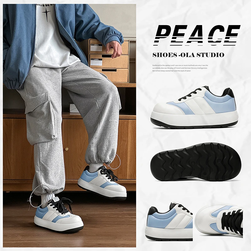 男鞋春季ins新款小众胖德训板鞋百搭潮流小众穿搭设计Q版丑萌大头