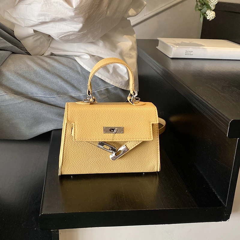 气质铂金包凯莉包单肩包简约轻奢风斜跨百搭手提式女士夏季斜挎包