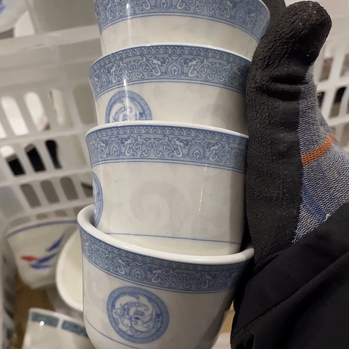 瓷片强化瓷茶杯4个 微瑕疵