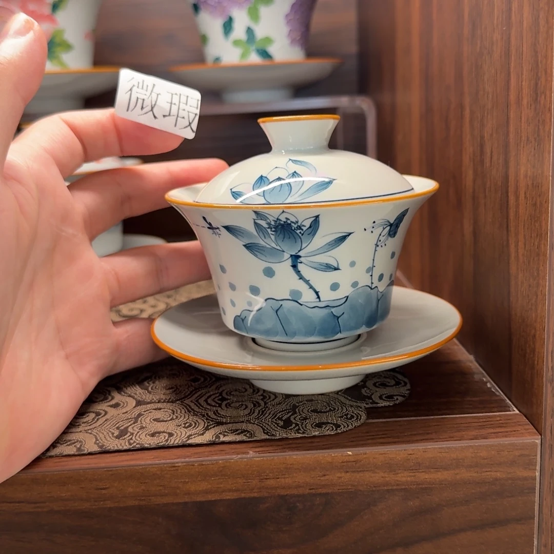 釉下彩纯手绘微瑕