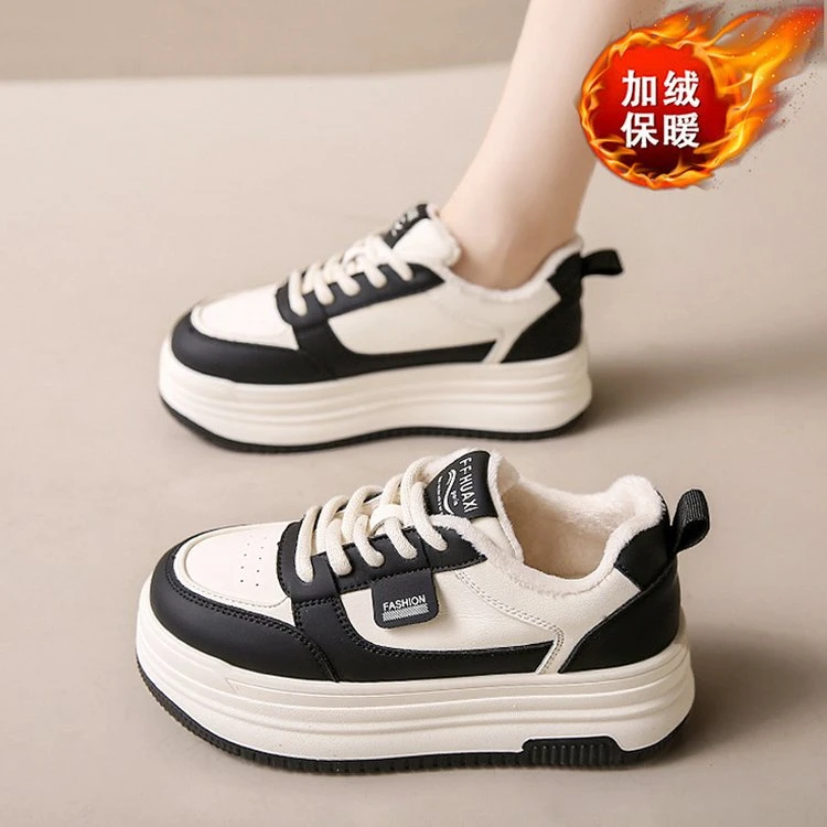 厚底加绒小白鞋女冬2024新款软底时尚百搭保暖二棉鞋休闲运动女鞋