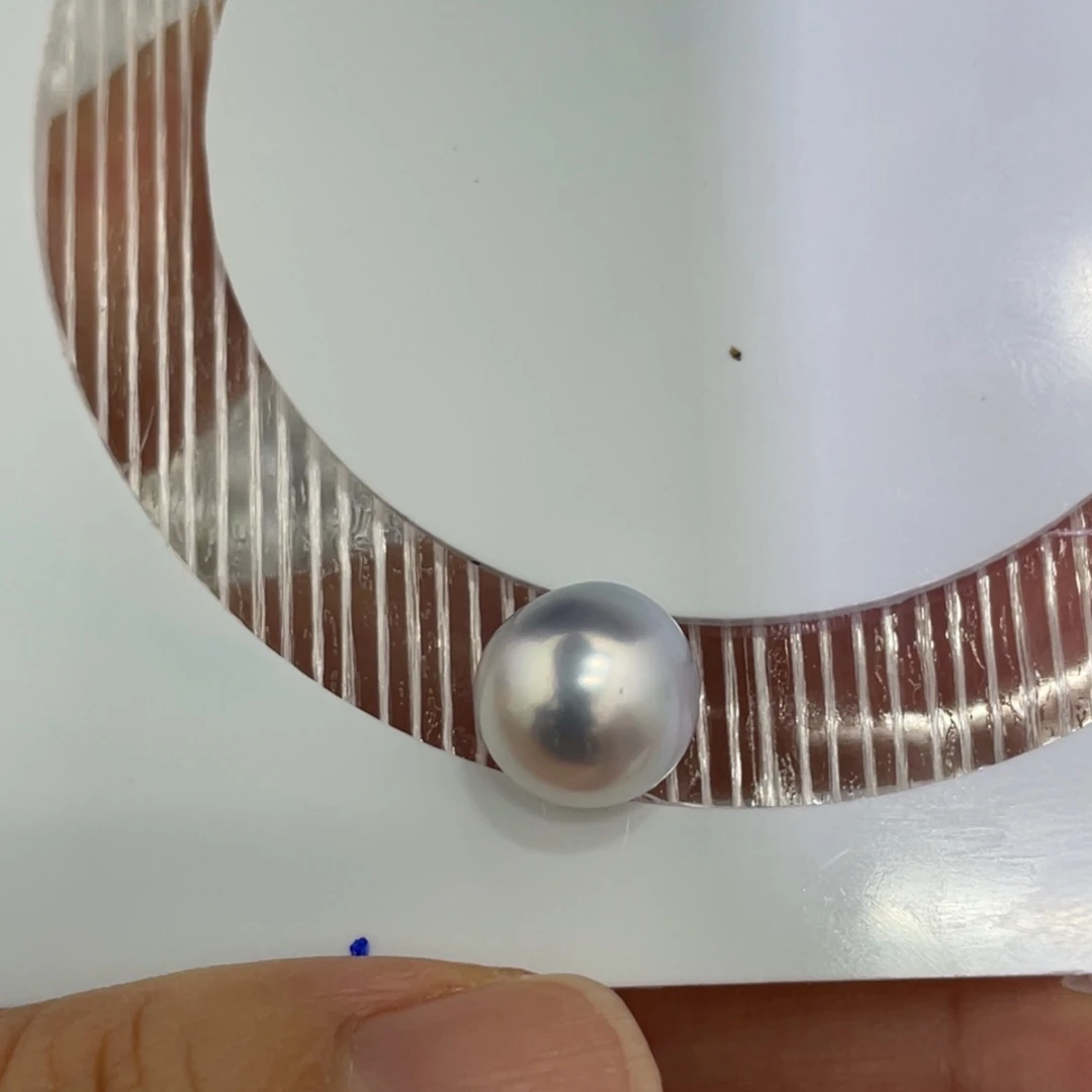 海水珍珠裸珠11-12mm银蓝澳白