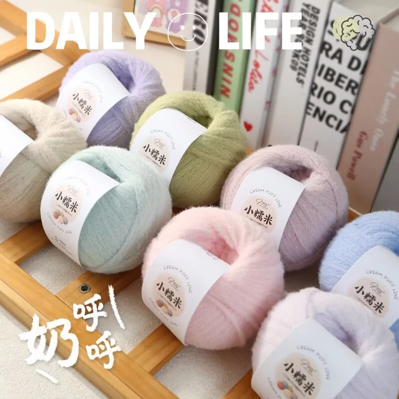 小糯米8股猫咪踏雪围巾帽子材料包手工编织钩针diy云朵棉棉线超软