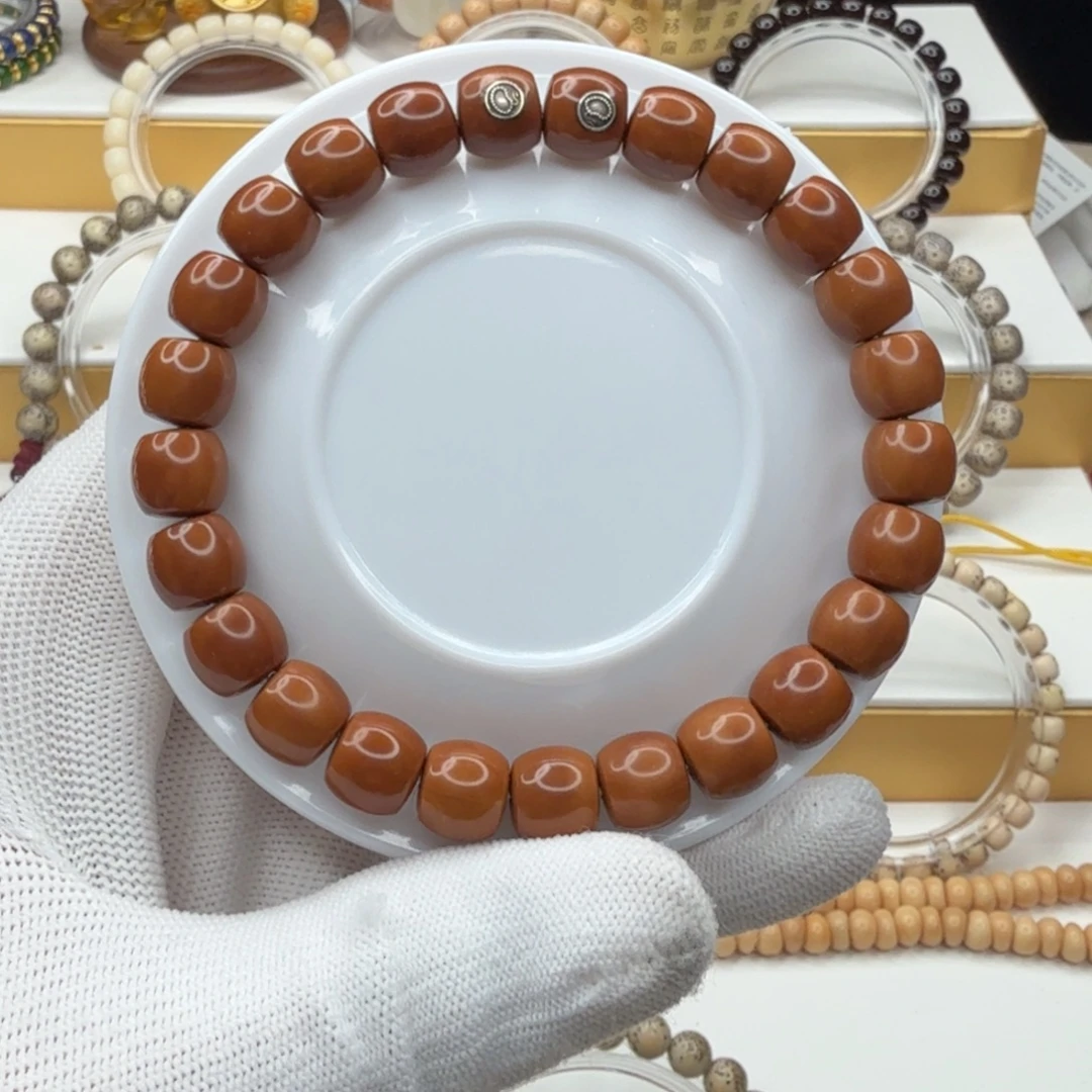 猴头核桃手串小馒头原皮原色精工双银标直切单圈